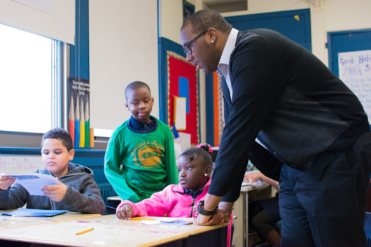 Resident with his 4th grade class