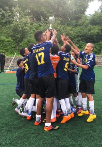 Middle School boys soccer championship win