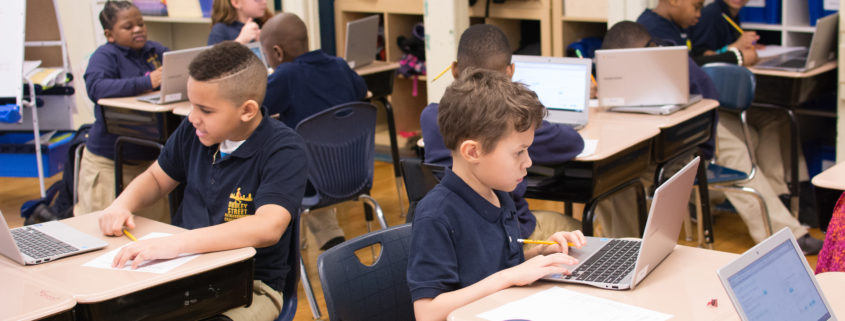 Students in computer science class